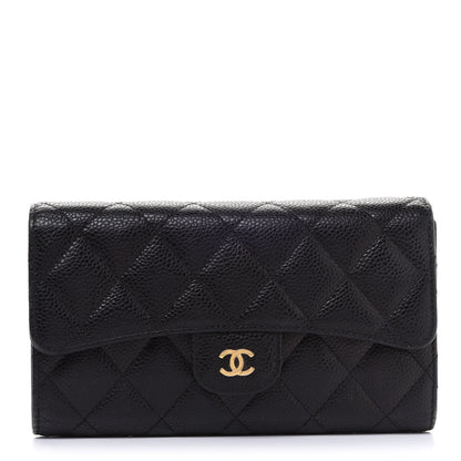 Chanel Caviar Quilted Large Flap Wallet Black 1 of 11