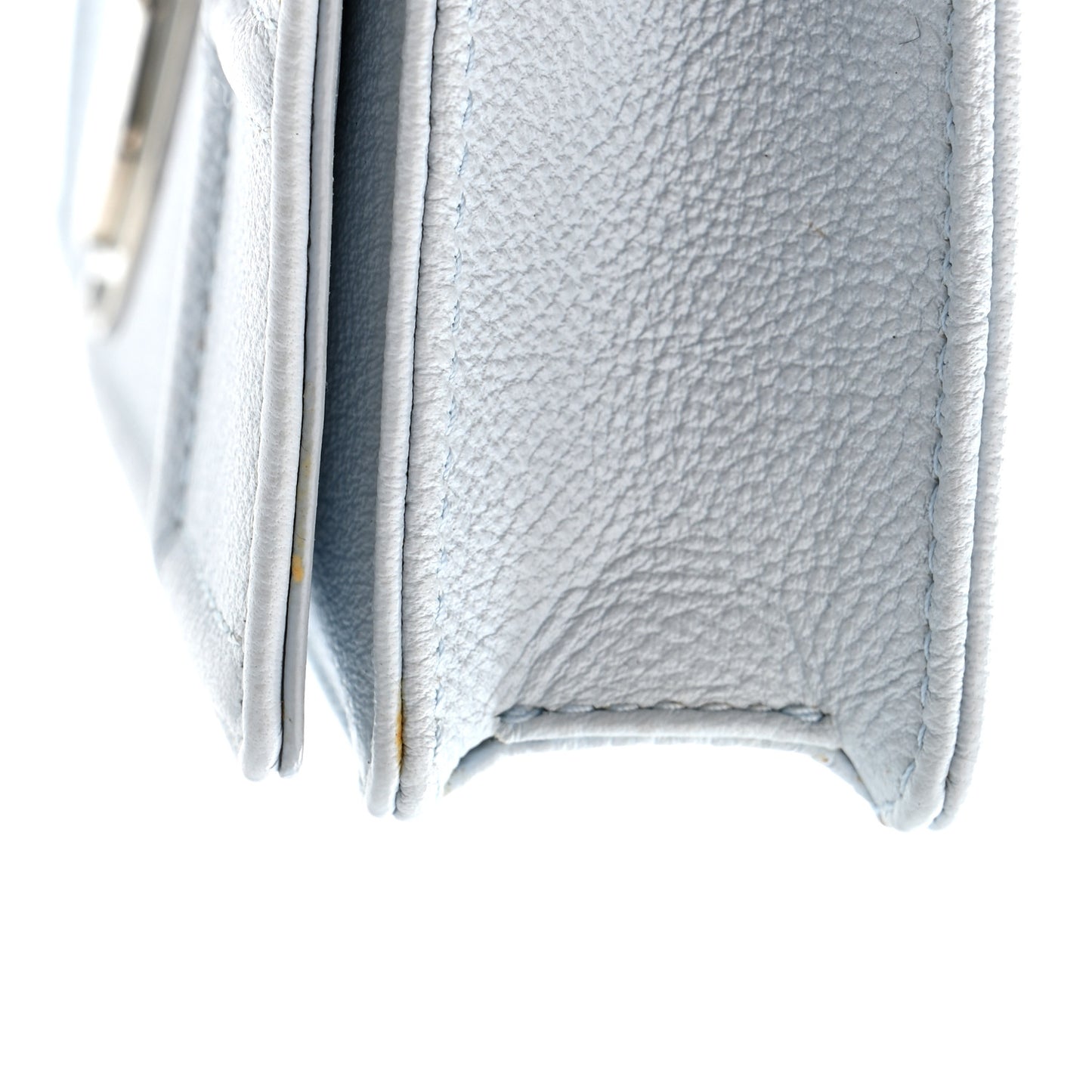 Grained Calfskin Diorama Wallet on Chain Pouch Light Blue