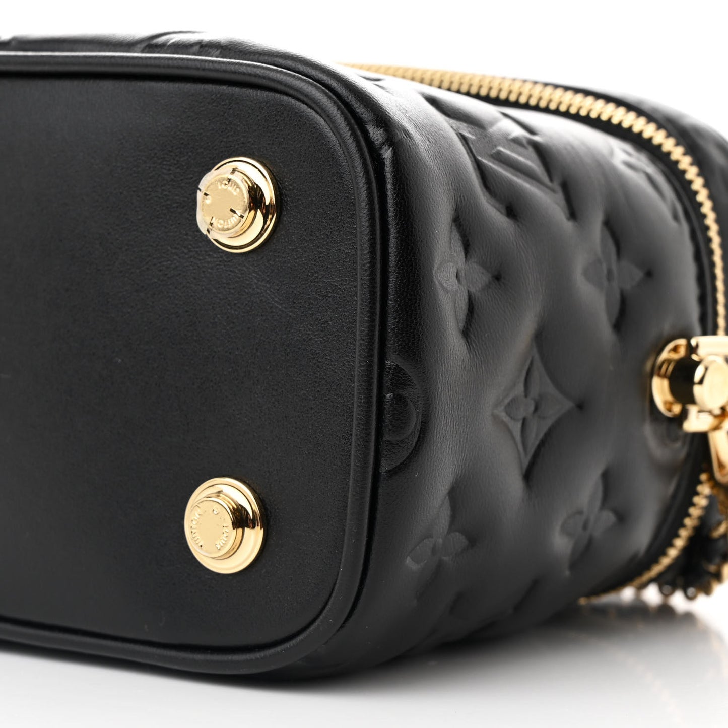 Lambskin Monogram Coussin Vanity PM Black
