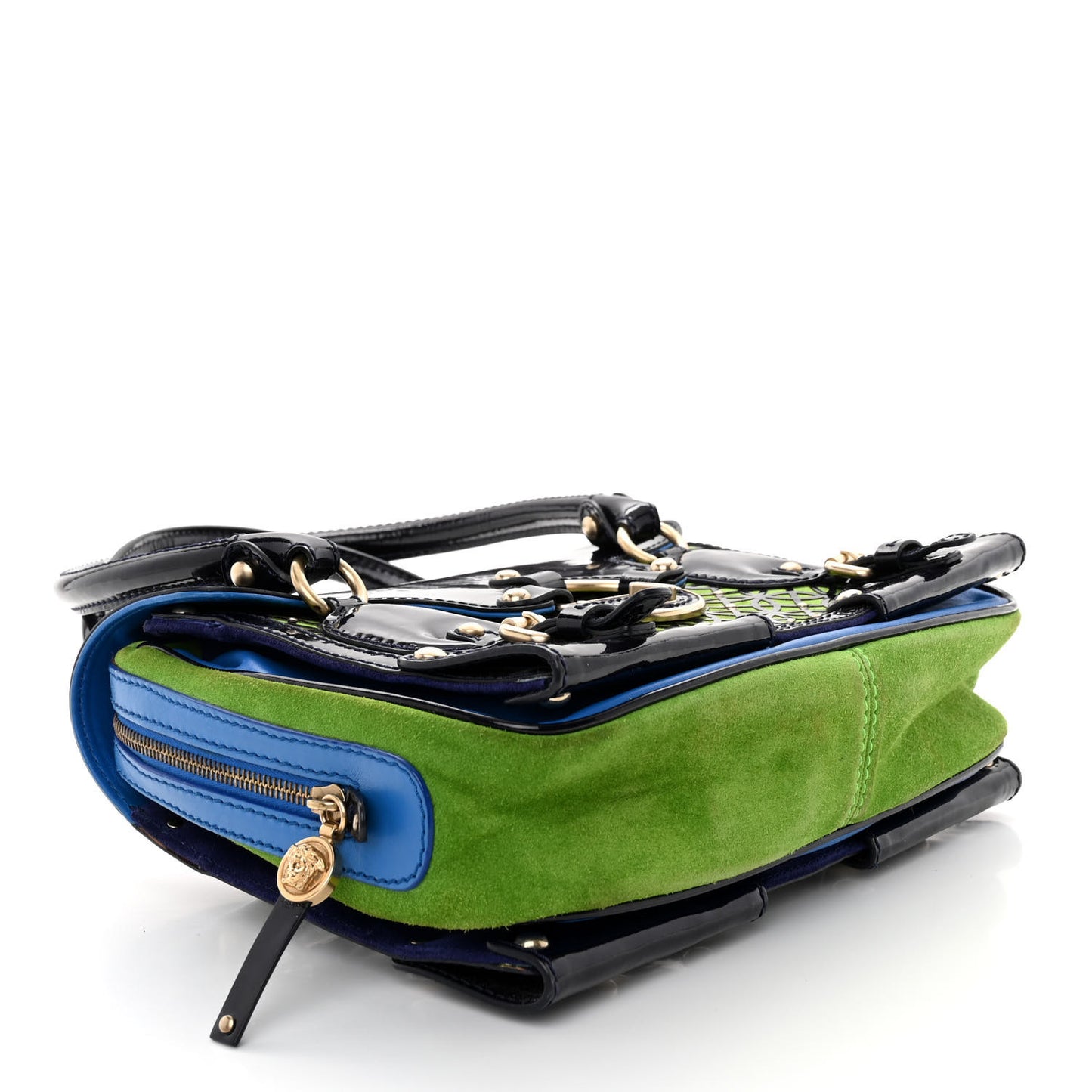 Patent Suede Carla Handle Bag