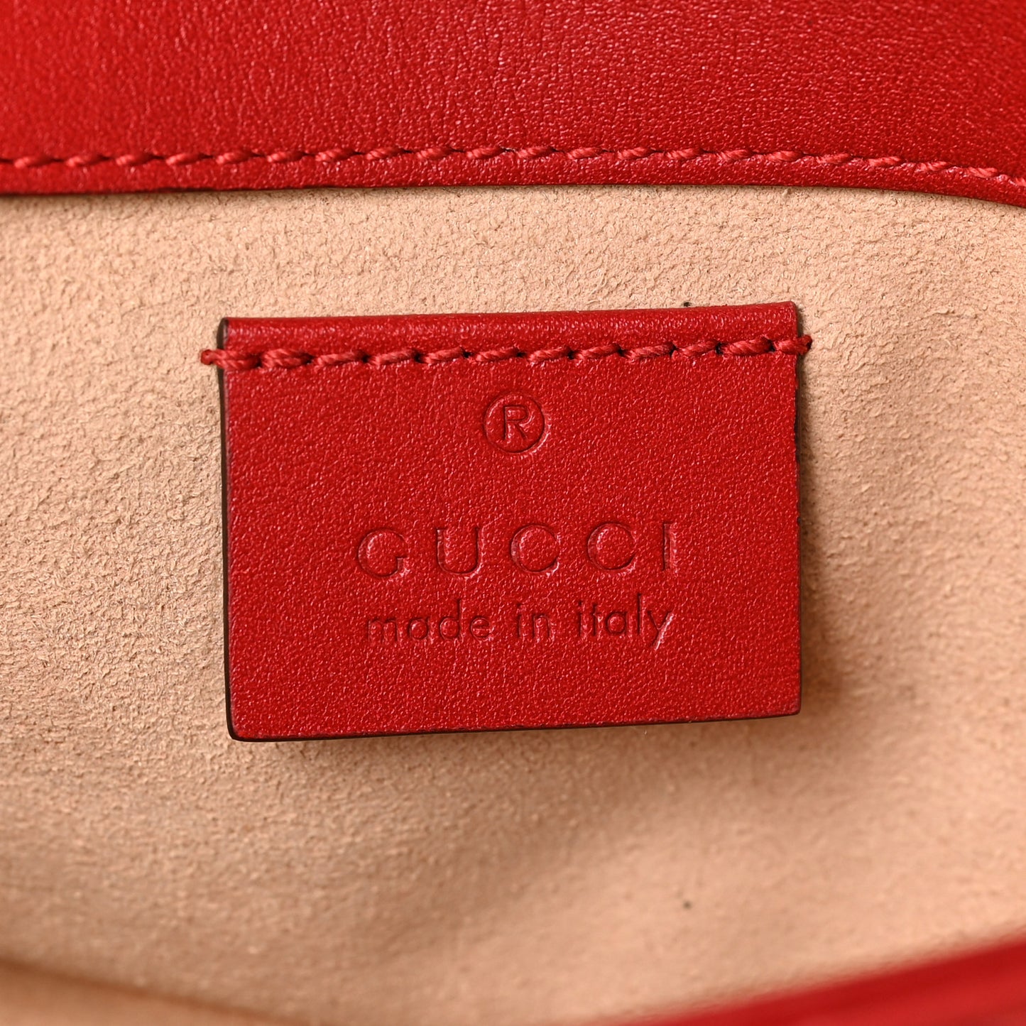 Calfskin Matelasse Super Mini GG Marmont Shoulder Bag Hibiscus Red