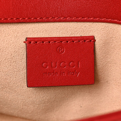Gucci Calfskin Matelasse Super Mini GG Marmont Shoulder Bag Hibiscus Red 6 of 9