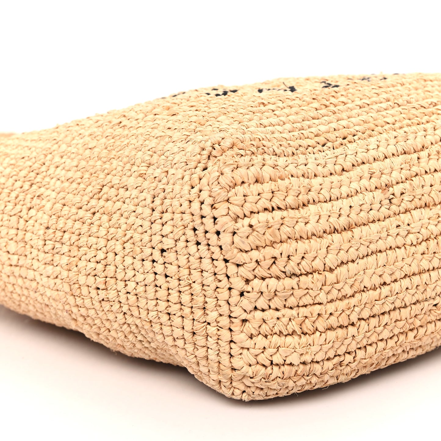 Raffia Crochet Tote Bag Beige