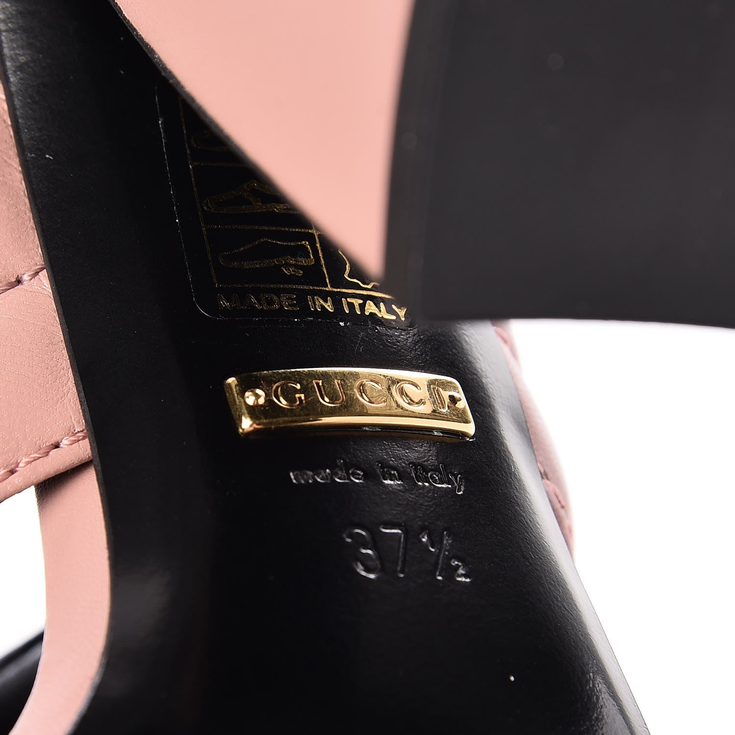 Gucci Malaga Kid Webby Crossover High Heel Slide Sandals 37.5 Carmine Rose 5 of 6