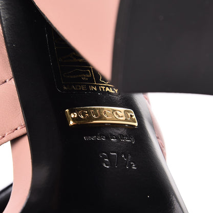 Gucci Malaga Kid Webby Crossover High Heel Slide Sandals 37.5 Carmine Rose 5 of 6