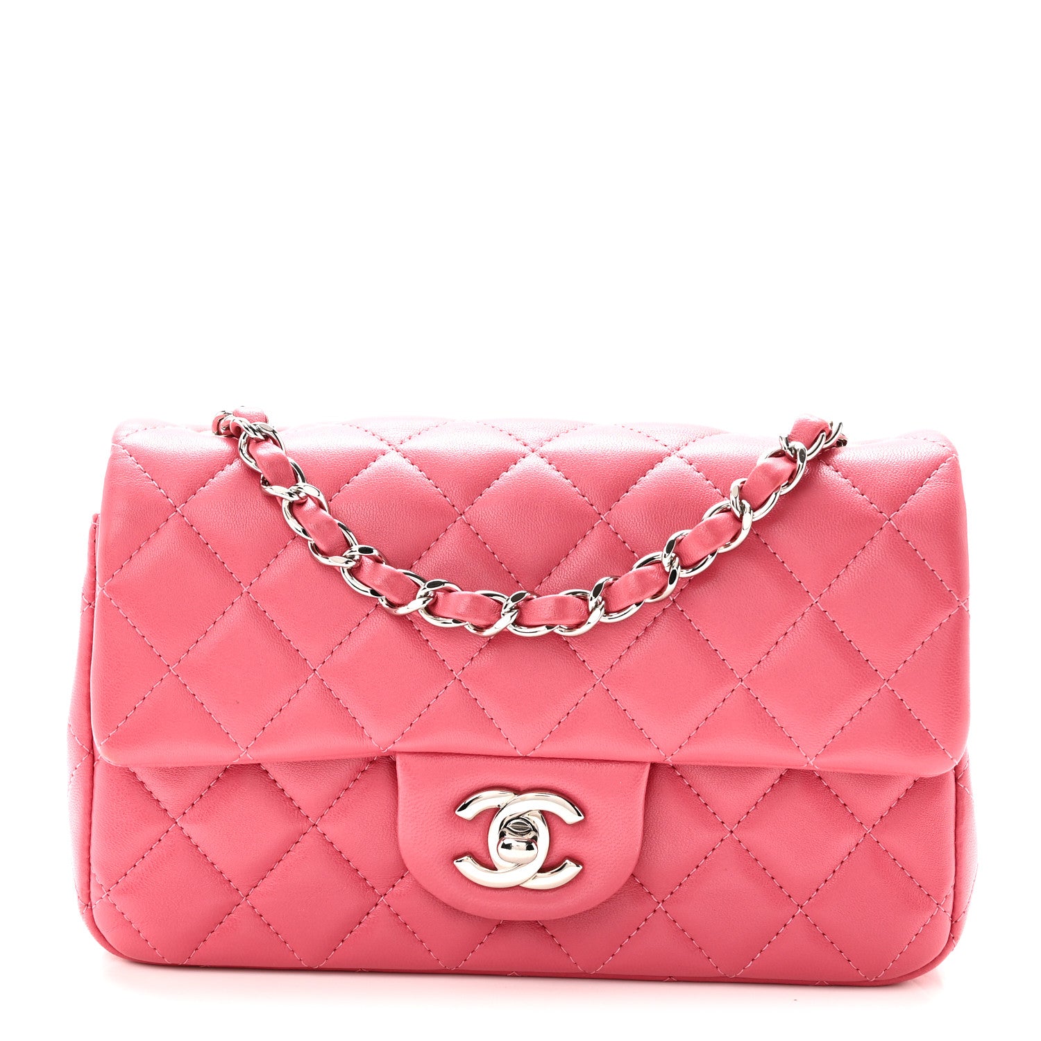 Chanel Lambskin Quilted Mini Rectangular Flap Pink 1 of 10