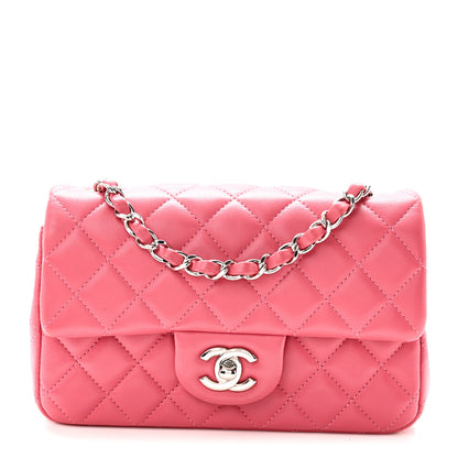 Chanel Lambskin Quilted Mini Rectangular Flap Pink 1 of 10
