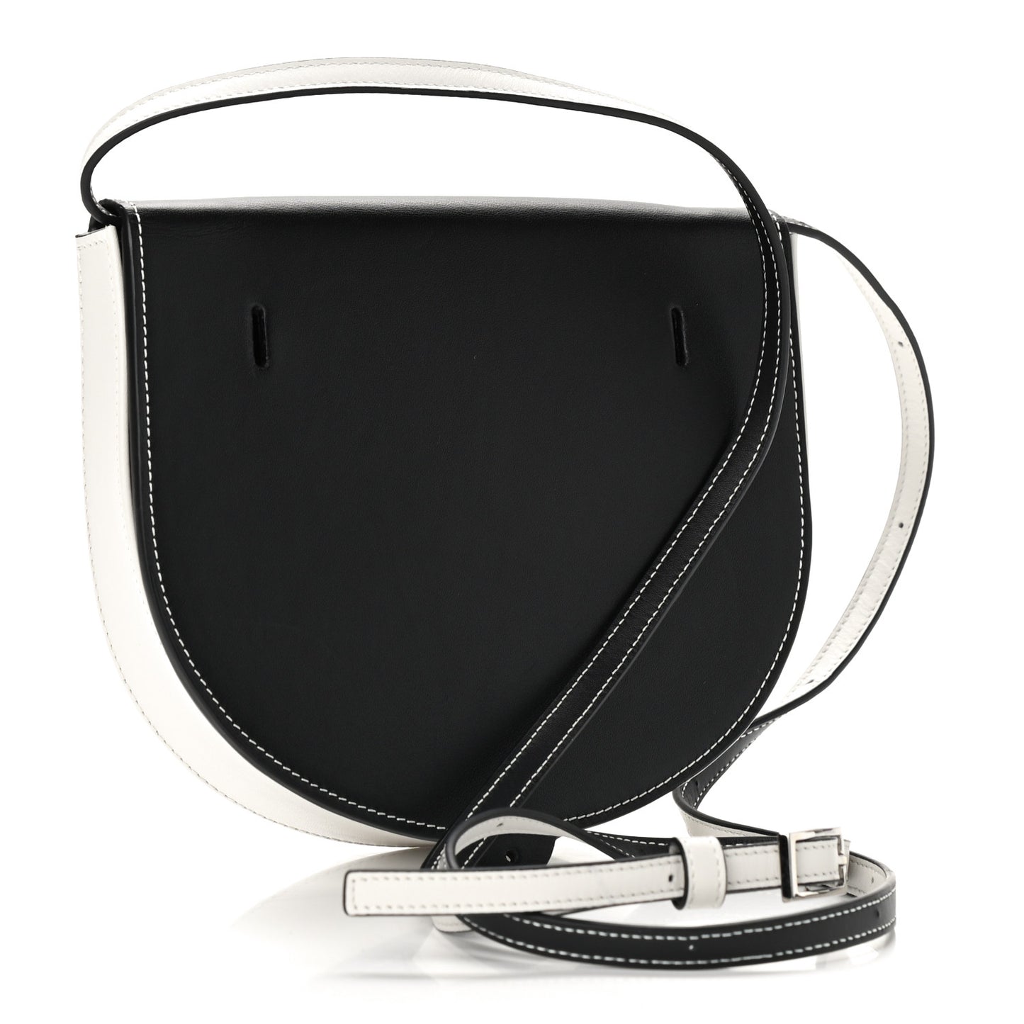 Soft Calfskin Heel Bag Black Soft White