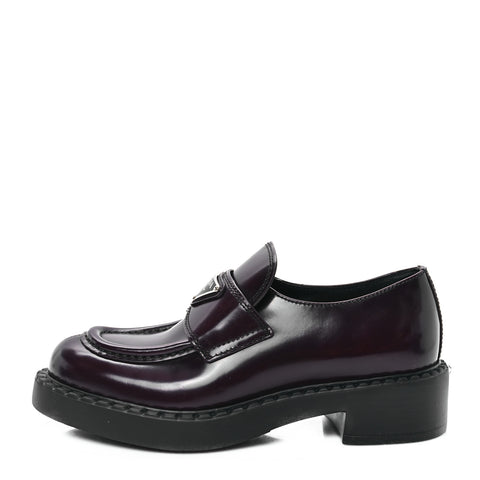 Spazzolato Metal Triangle Logo 50mm Loafers 35 Cordovan