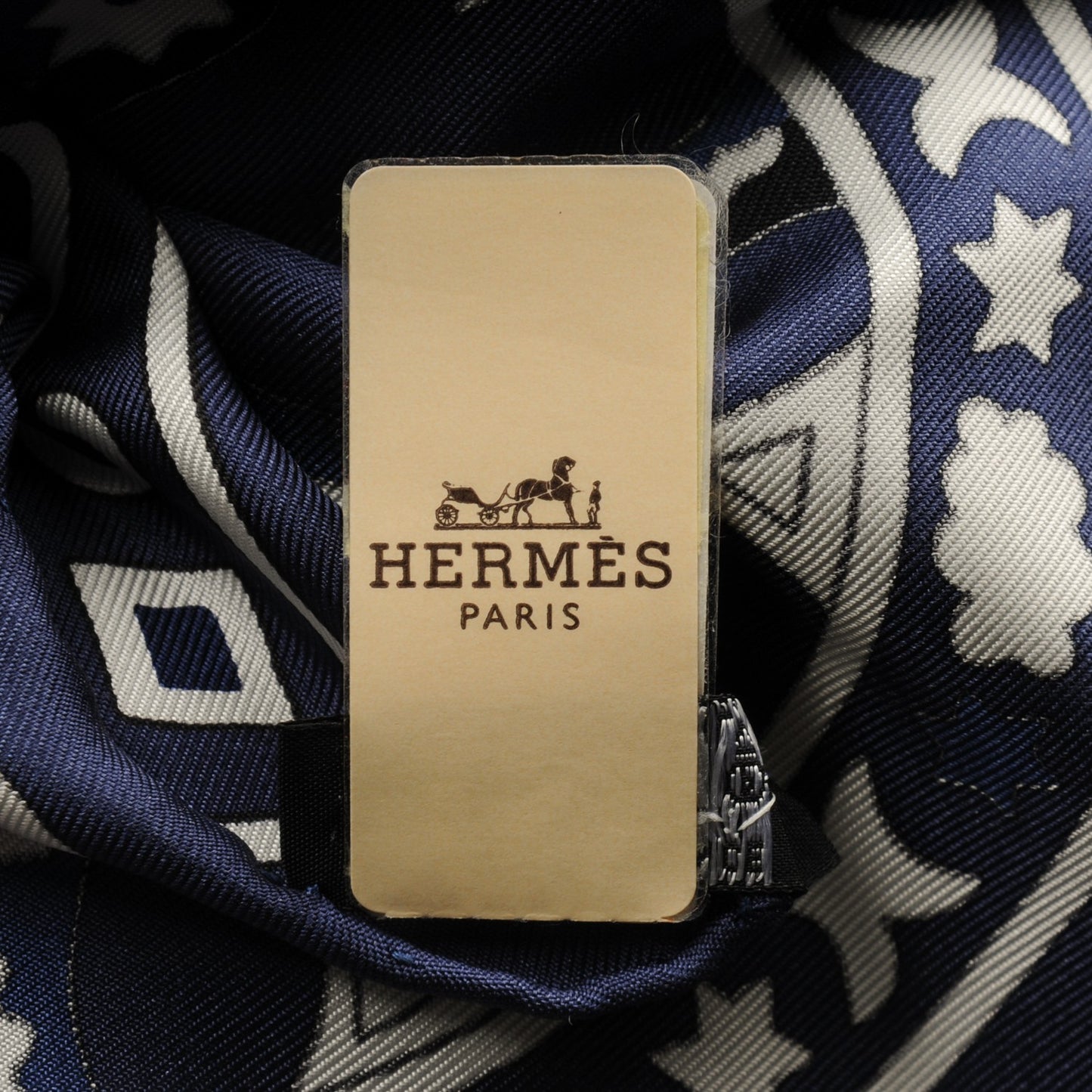 Silk Twill Peuple Du Vent Scarf 140 Marine Noir Blanc