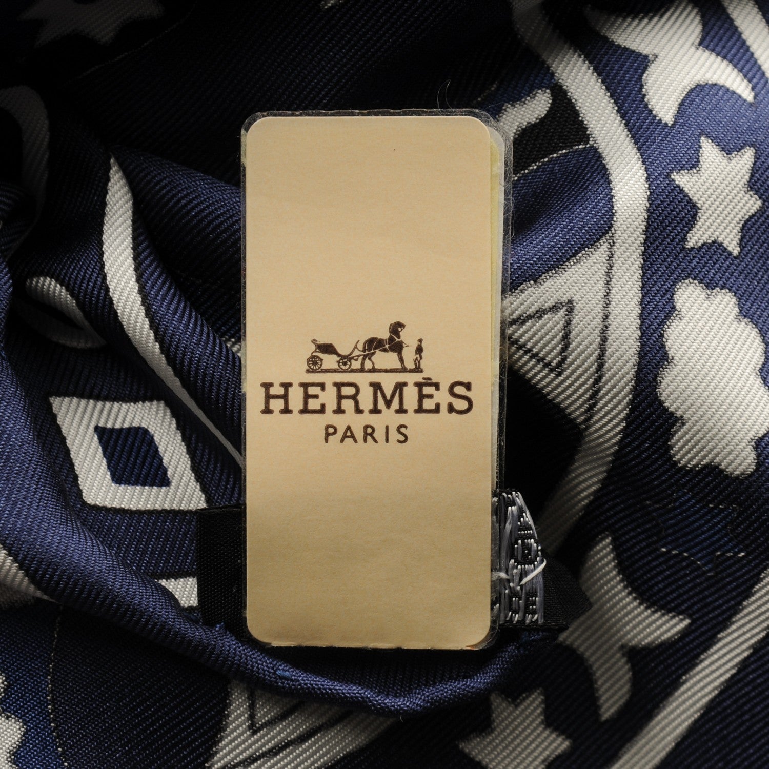 Hermes Silk Twill Peuple Du Vent Scarf 140 Marine Noir Blanc 6 of 6