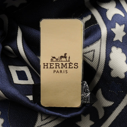 Hermes Silk Twill Peuple Du Vent Scarf 140 Marine Noir Blanc 6 of 6