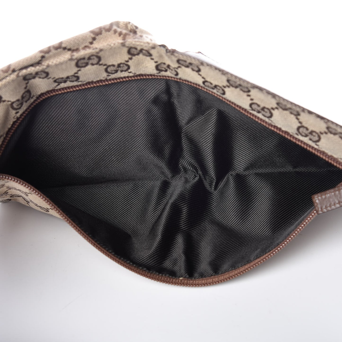 GG Monogram Double Pocket Belt Bag Brown