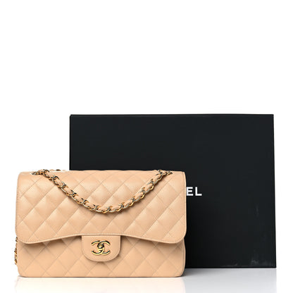 Chanel Caviar Quilted Jumbo Double Flap Beige Clair 11 of 11