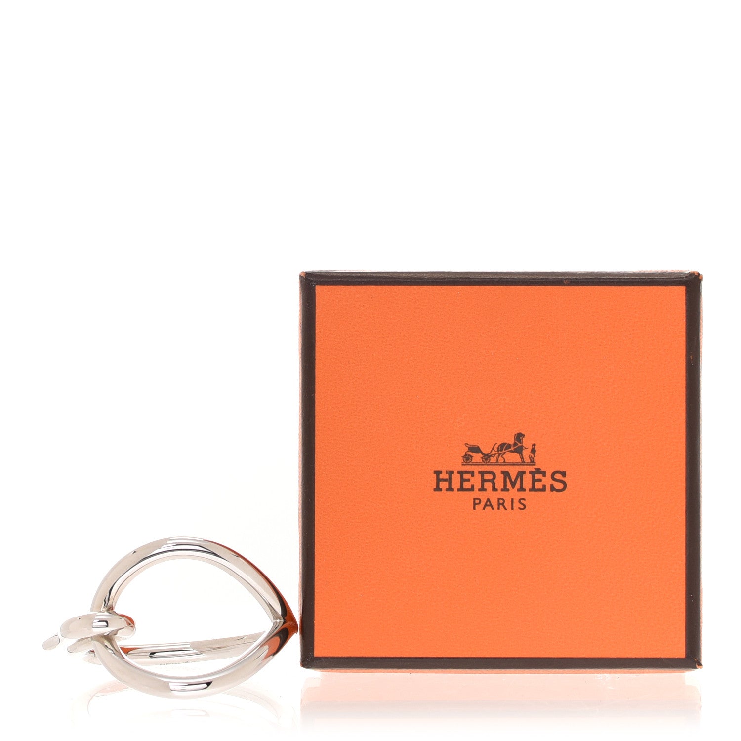 Hermes Palladium Knot Scarf Ring Silver 6 of 6