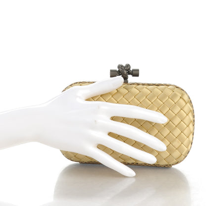 Bottega Veneta Satin Intreccio Impero Ayers Knot Clutch Banane 2 of 6