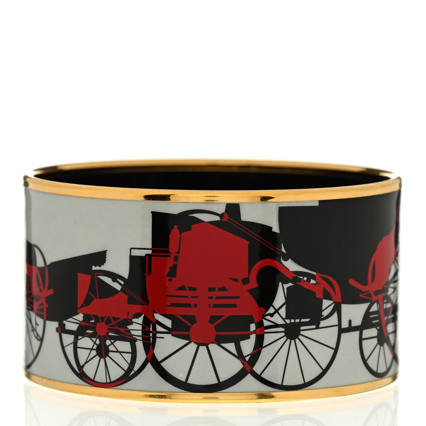 Enamel Printed Extra Wide Wheels Of Carriage Caleche Bracelet 65