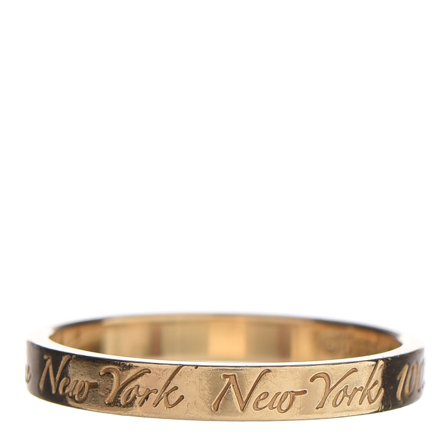 Tiffany 18K Yellow Gold Notes Fifth Avenue New York Ring 56 7.5