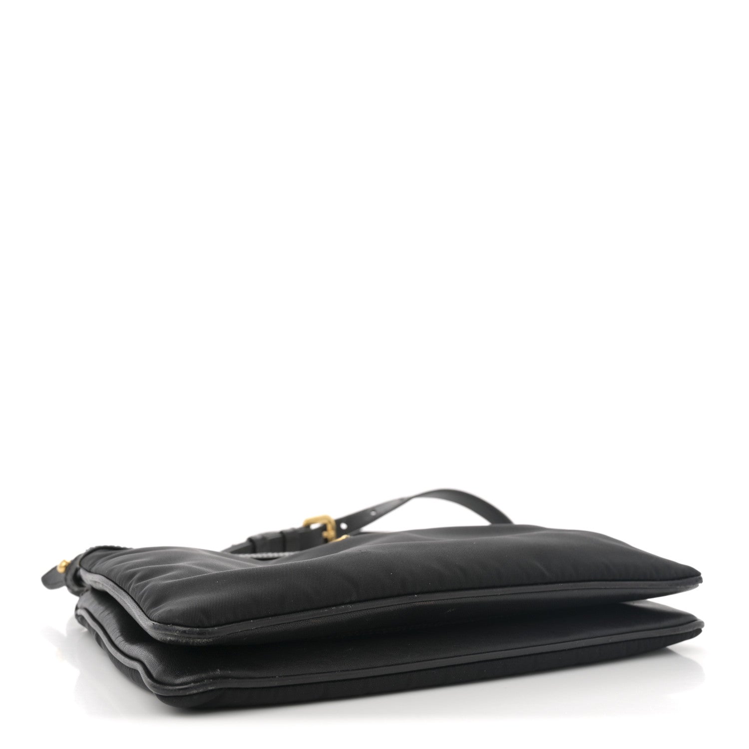 Prada Tessuto Nylon Soft Calf Double Zip Crossbody Bag Black 6 of 27