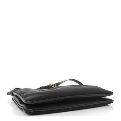 Prada Tessuto Nylon Soft Calf Double Zip Crossbody Bag Black 6 of 27