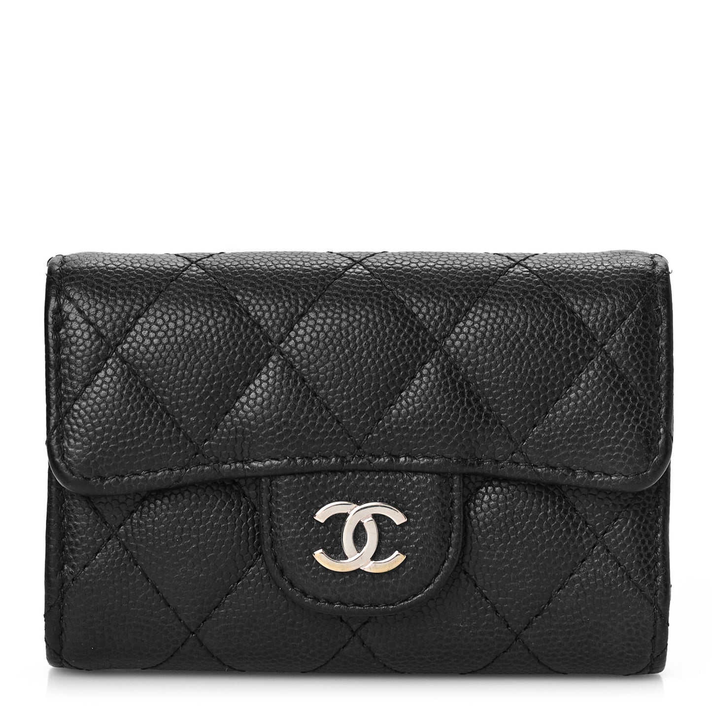 Caviar Quilted Classic 4 Key Holder Wallet Black