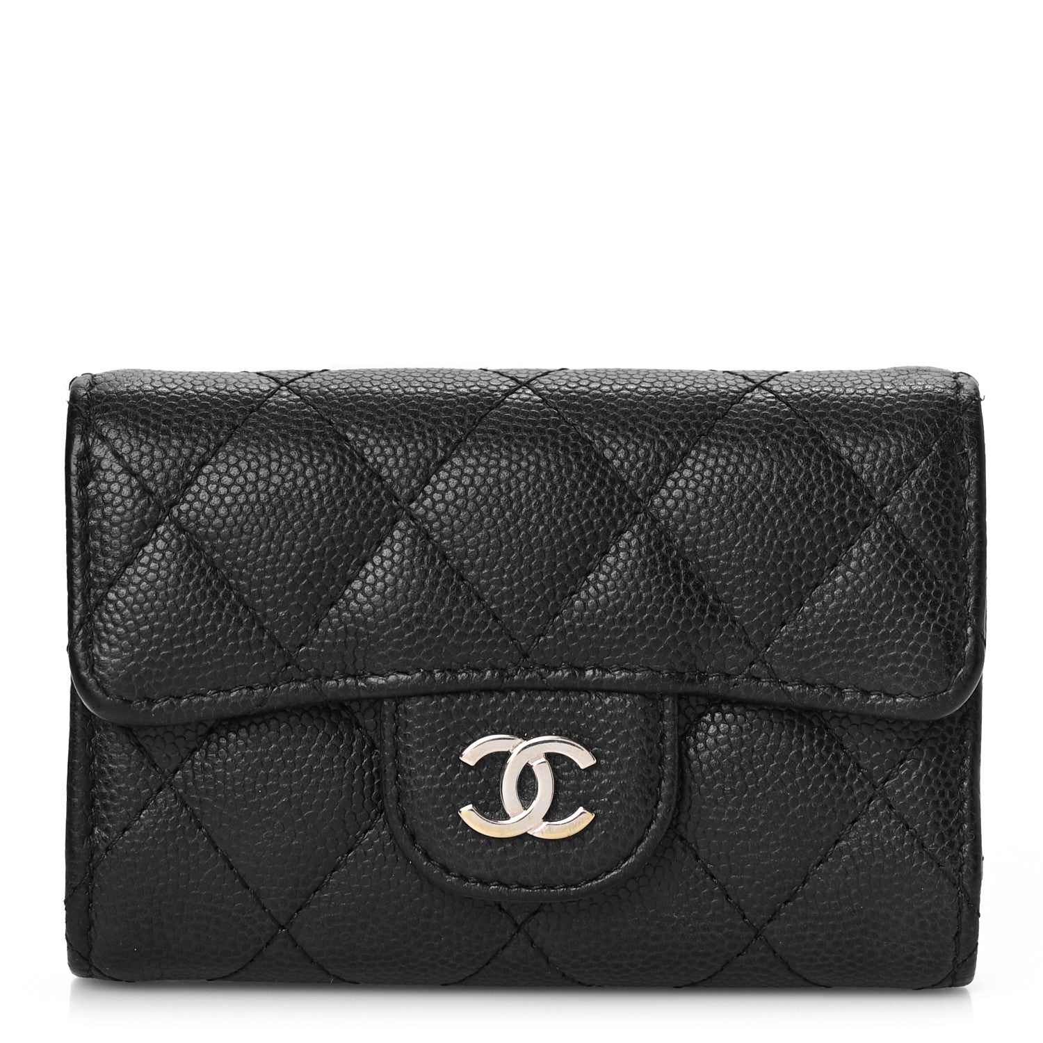 Chanel Caviar Quilted Classic 4 Key Holder Wallet Black 1 of 11