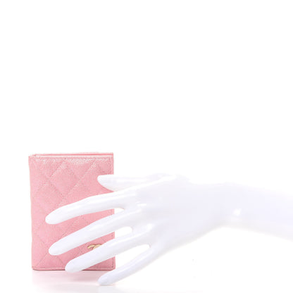 Chanel Iridescent Caviar Quilted Card Holder Wallet Rose Pink 2 of 8