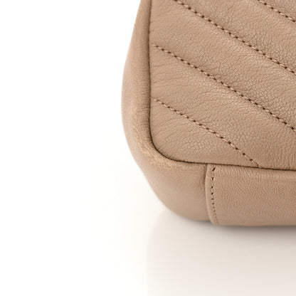 Saint Laurent Sheepskin Matelasse Chevron Monogram Medium College Bag Dark Beige 12 of 15