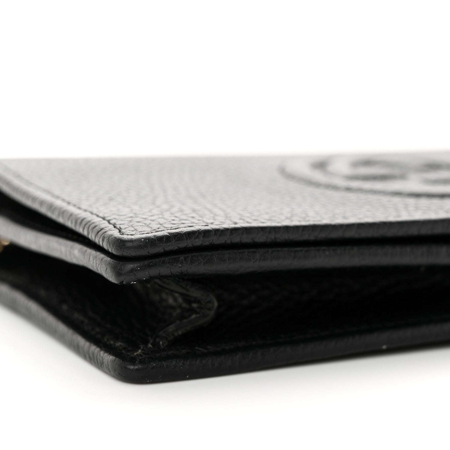 Gucci Pebbled Calfskin Soho Wallet On Chain Black 8 of 10