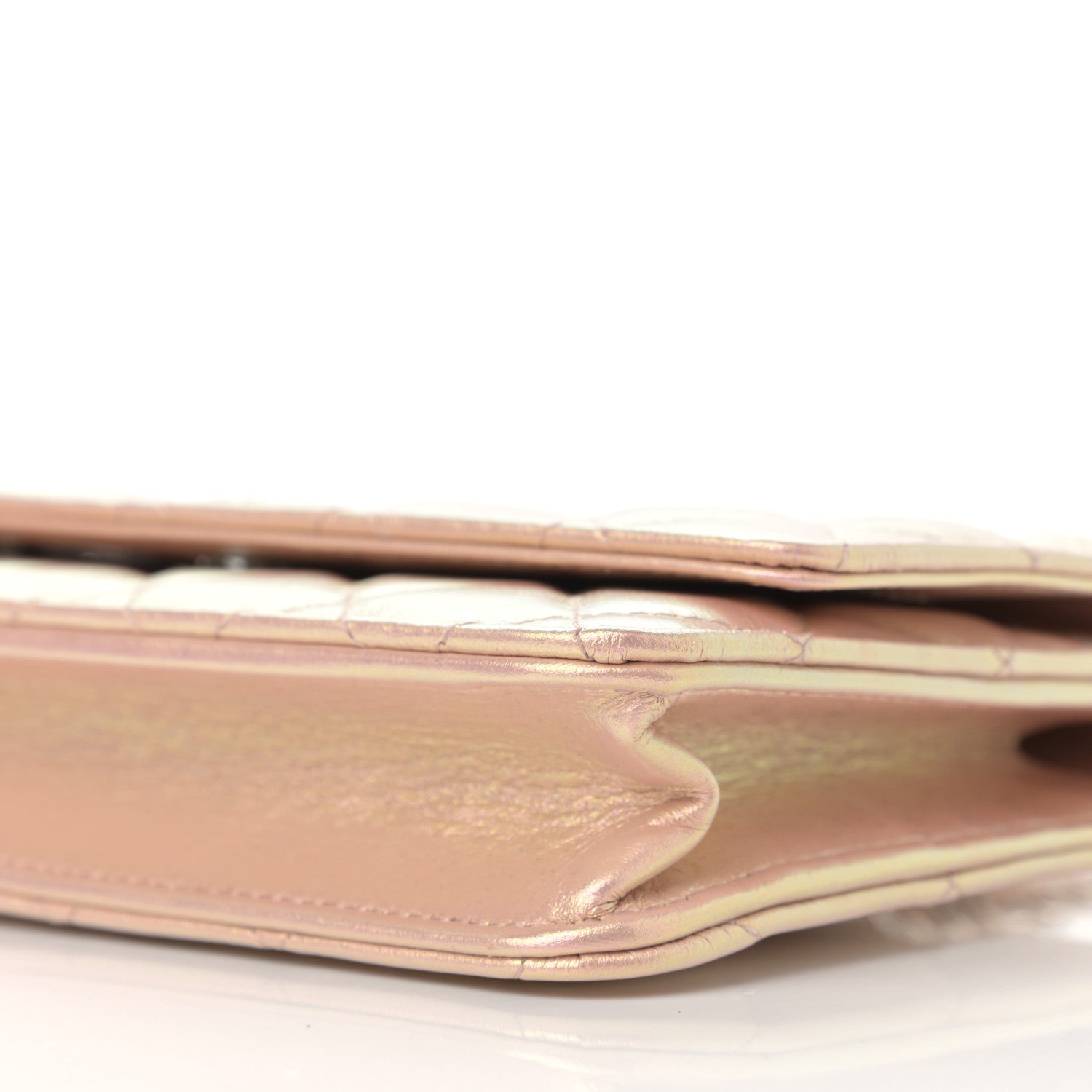 Chanel Iridescent Calfskin Quilted Wallet On Chain WOC Pink 11 of 13