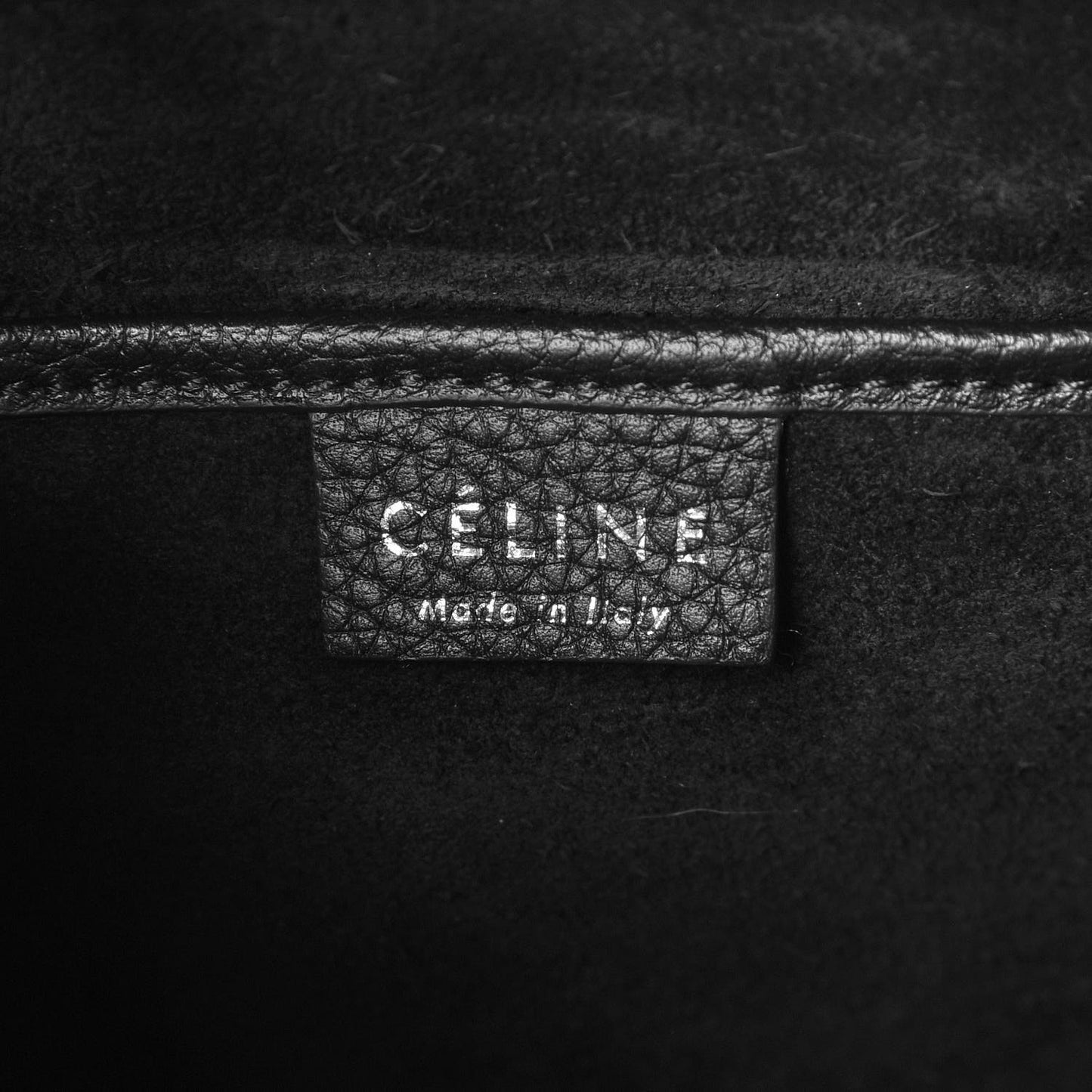 Drummed Calfskin Nano Luggage Black