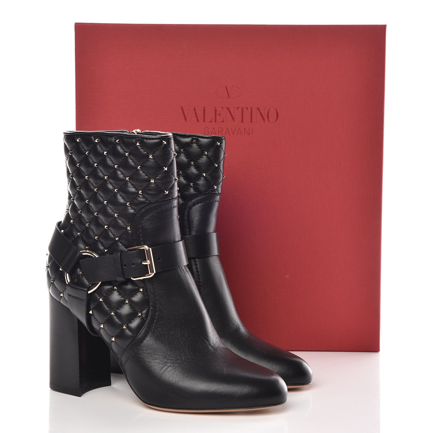 Nappa Rockstud Spike 90mm Ankle Boots 36.5 Black