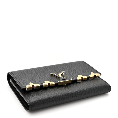 Louis Vuitton Taurillon Embellished Flower Crown Capucines Compact Wallet 4 of 8