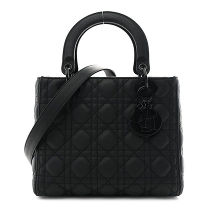 Christian Dior Ultra Matte Calfskin Cannage Medium Lady Dior Black 1 of 10