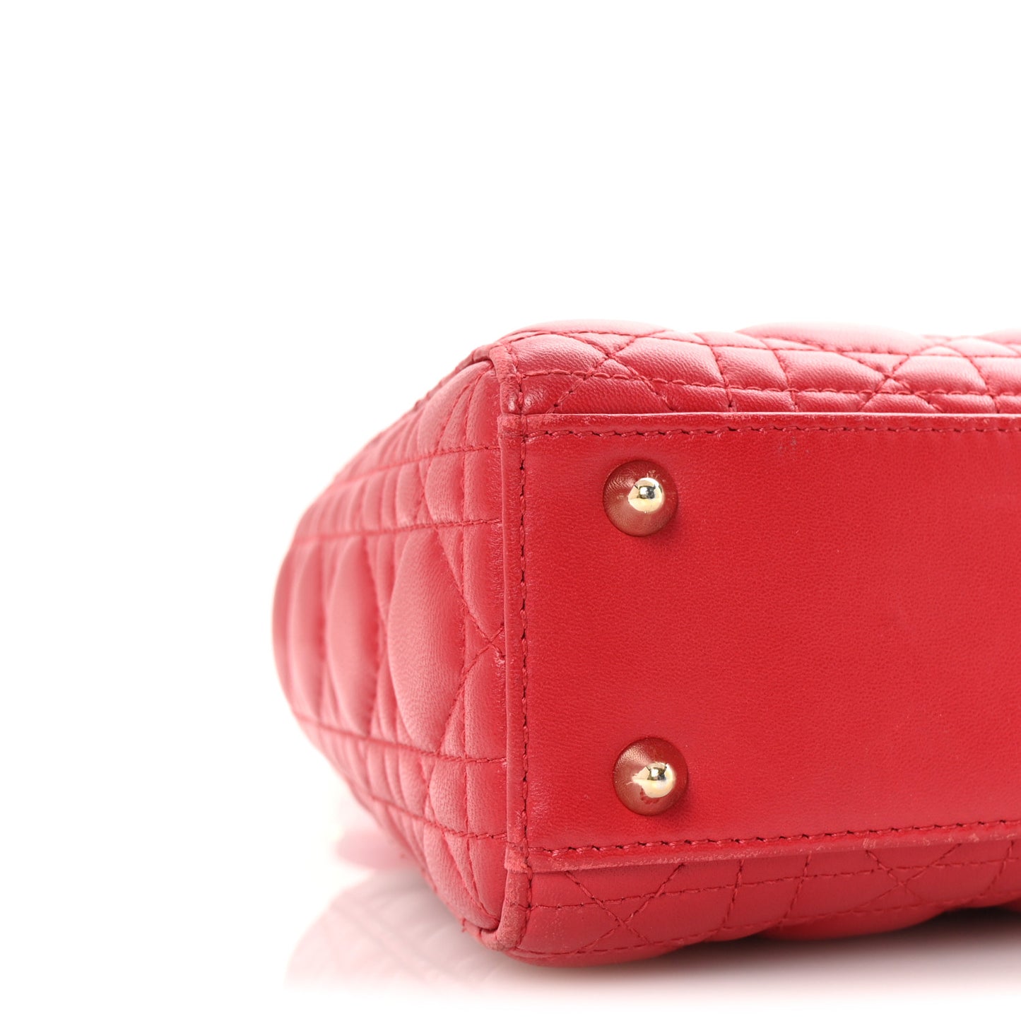 Lambskin Cannage Small Lucky Badges My Lady Dior Red