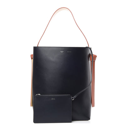 Celine Shiny Smooth Calfskin Small Twisted Cabas Navy Beige 1 of 14