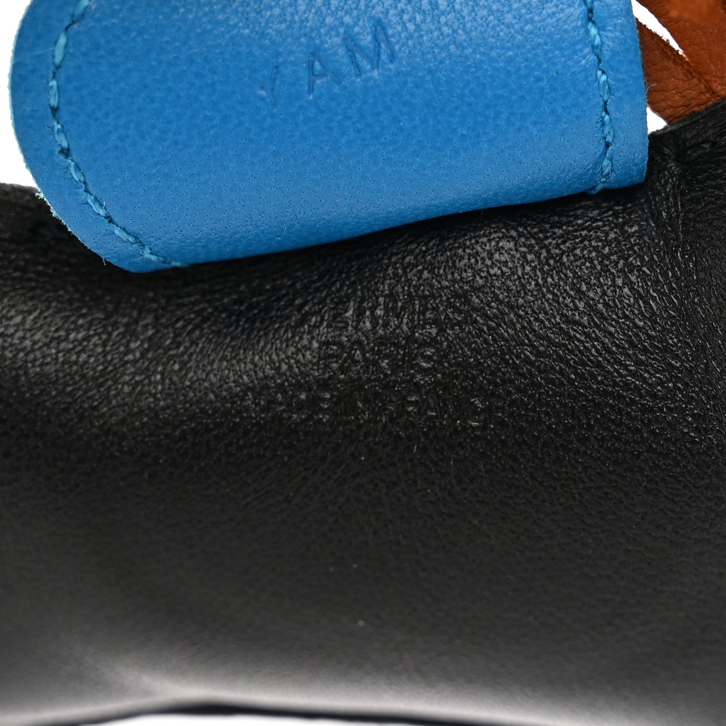 Milo Lambskin Grigri Rodeo Horse Bag Charm MM Black Gold Bleu Zanzibar