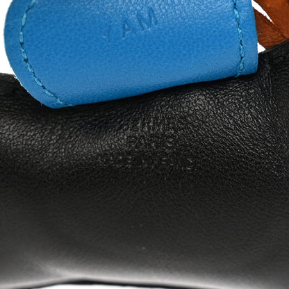 Hermes Milo Lambskin Grigri Rodeo Horse Bag Charm MM Black Gold Bleu Zanzibar 3 of 5