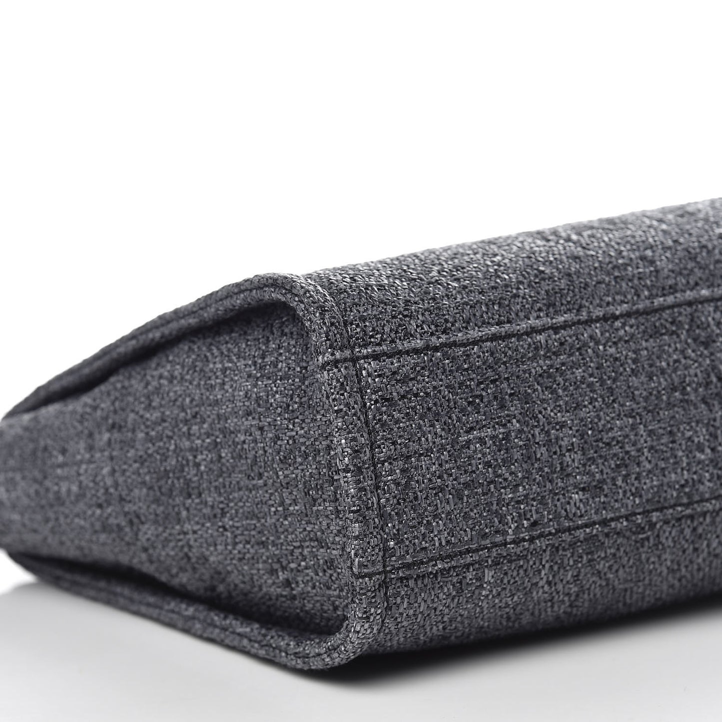 Lurex Straw Mini Deauville Tote Black