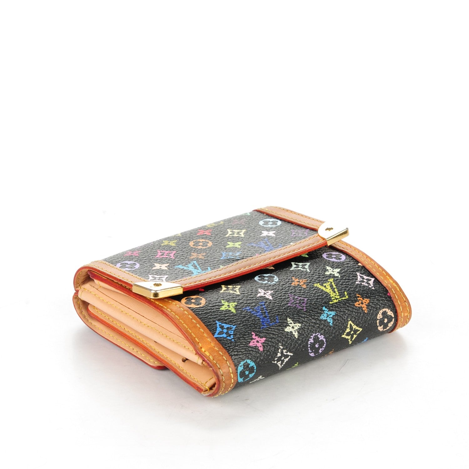 Louis Vuitton Monogram Multicolor Porte-Monnaie Billets Wallet Black 4 of 11