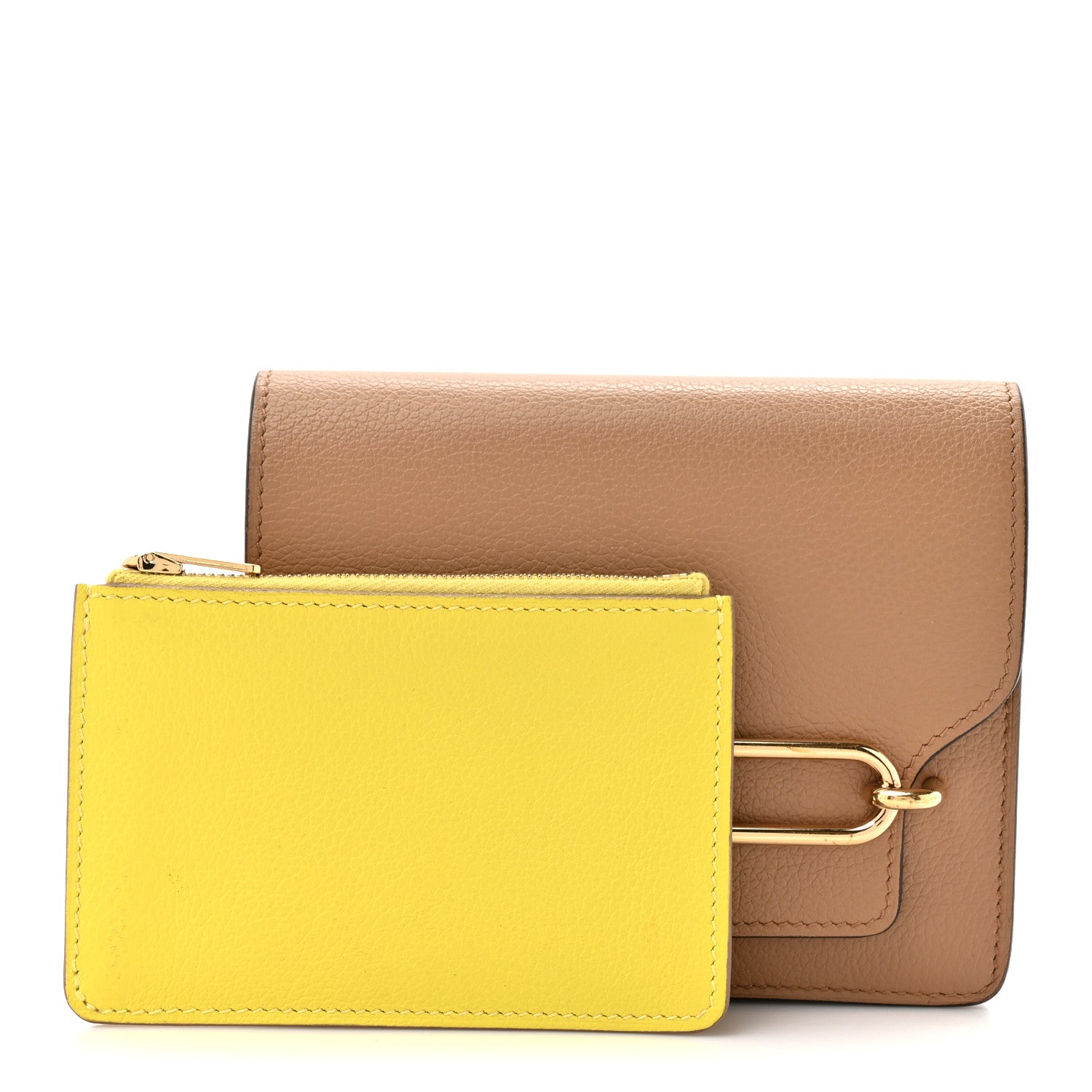 Hermes Evercolor Bi-color Roulis Slim Wallet Chai Lime 3 of 14