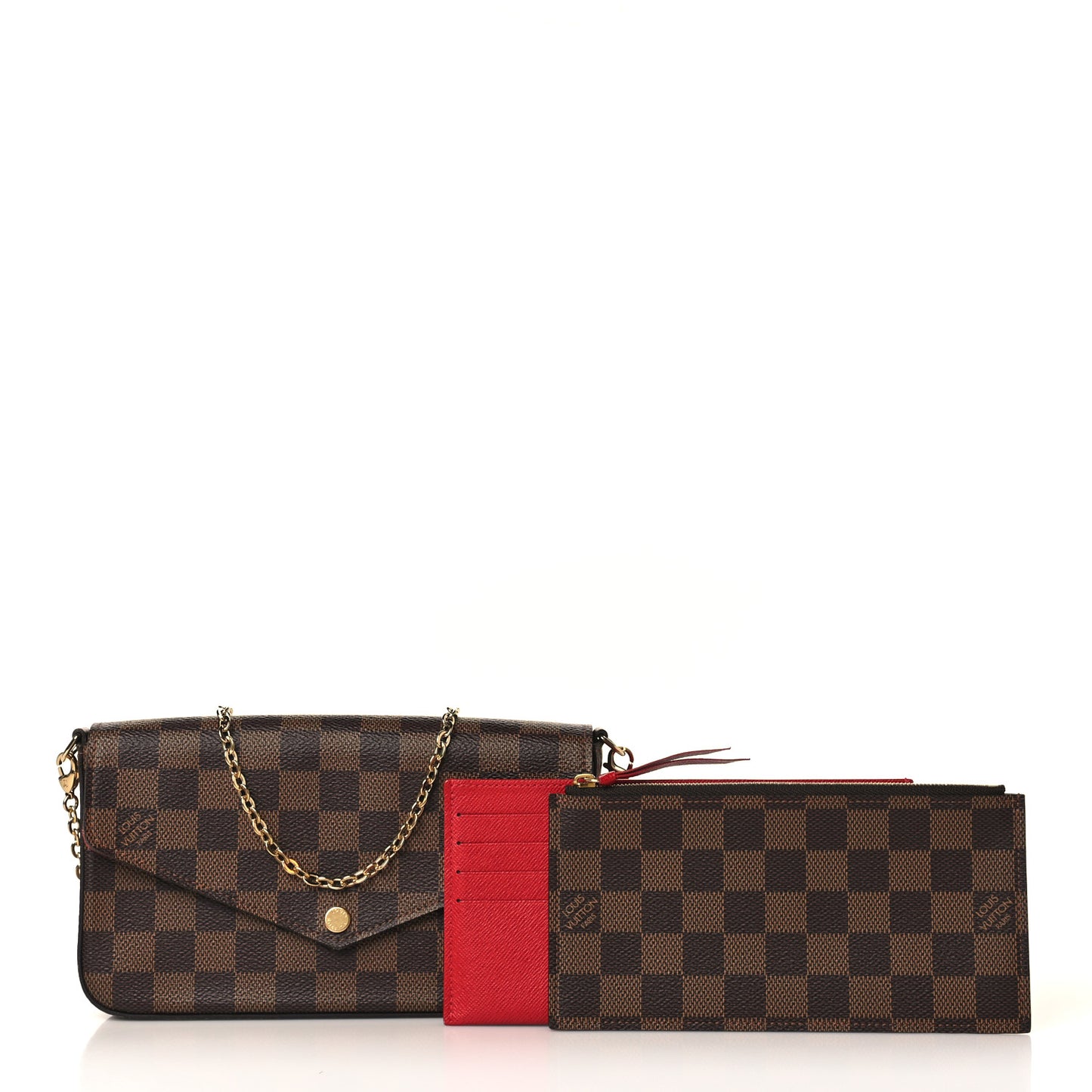Damier Ebene Pochette Felicie Chain Wallet