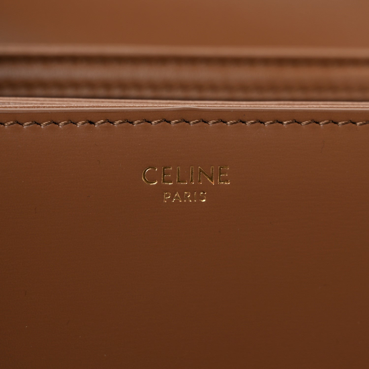 Celine Shiny Calfskin Medium Triomphe Bronze 6 of 10