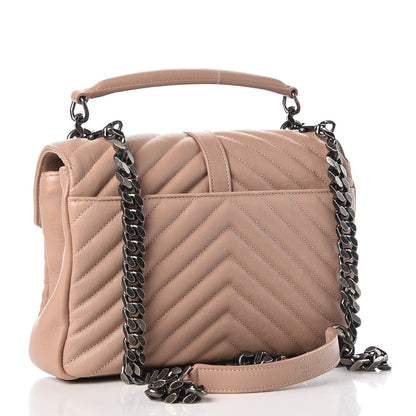 Saint Laurent Sheepskin Matelasse Chevron Monogram Medium College Bag Fard 3 of 8