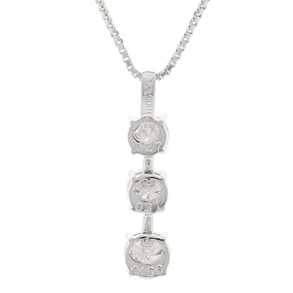 Parker & West by FASHIONPHILE Platinum Diamond 1.03ctw Graduate Triple Drop Pendant Necklace 5 of 6