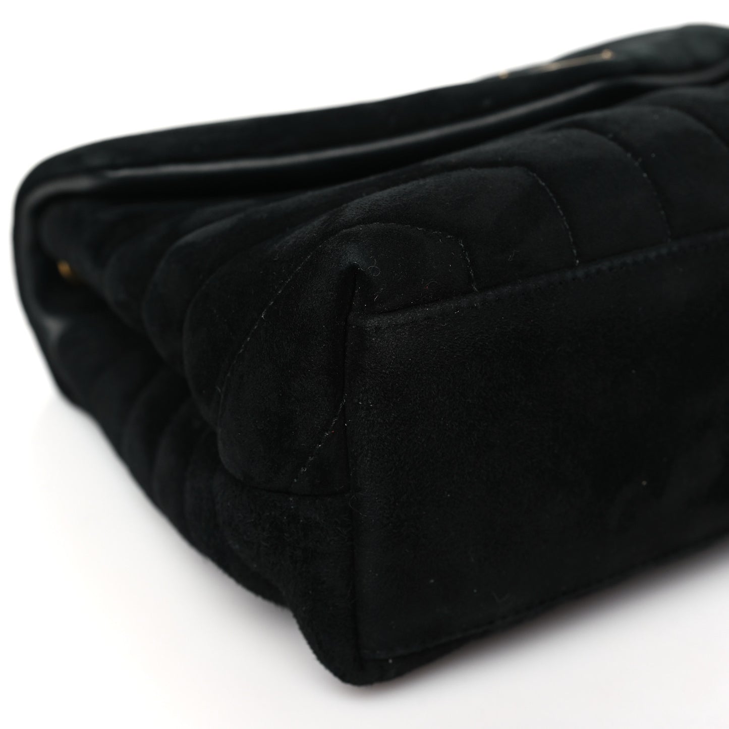 Suede Calfskin Y Quilted Monogram Small Loulou Chain Satchel Black