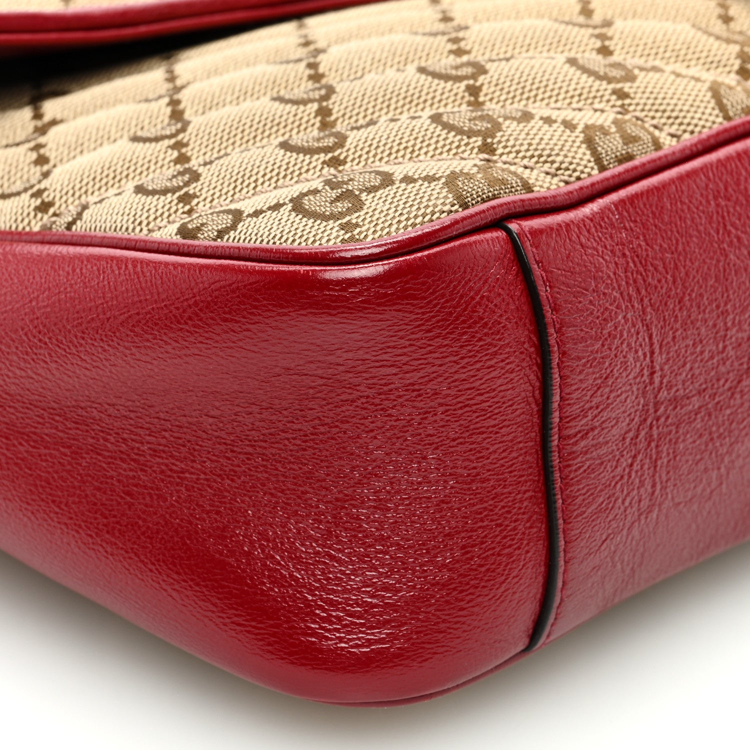 Gucci Monogram Azalea Calfskin Matelasse Diagonal Medium GG Marmont Shoulder Bag Beige Ebony New Cherry Red 9 of 11