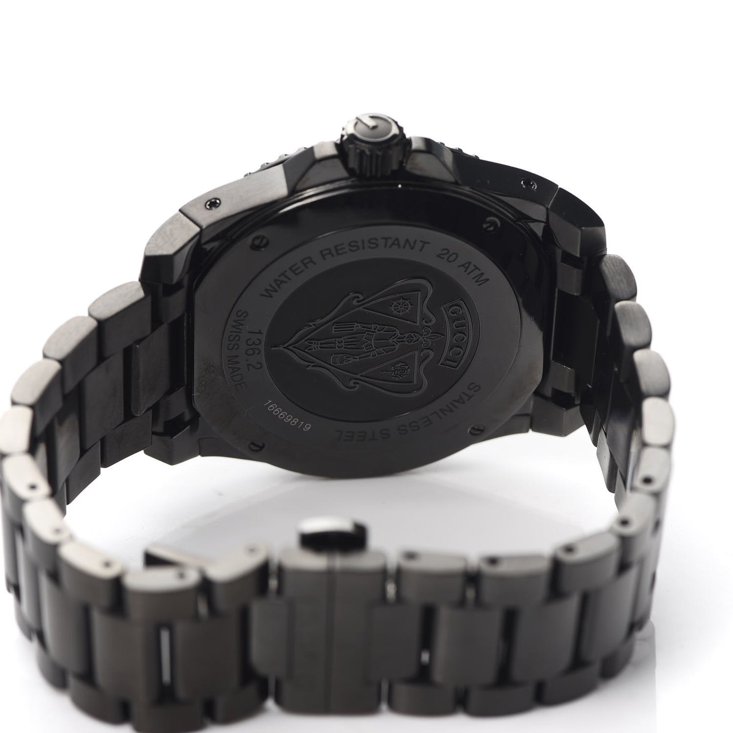 PVD Stainless Steel 45mm Dive Quartz Watch Black