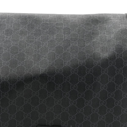 Gucci GG Supreme Monogram Web Messenger Diaper Bag Black Grey 8 of 14