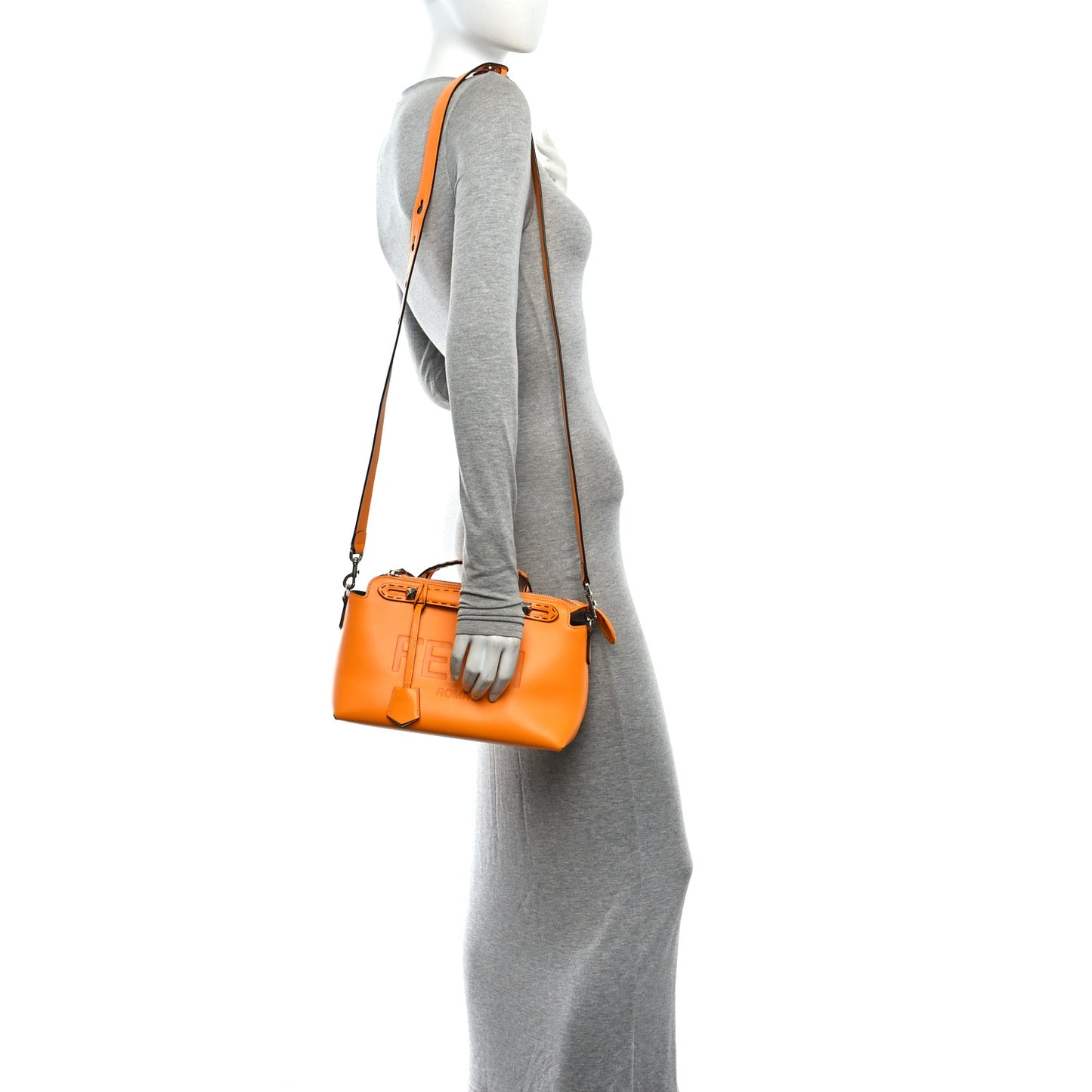 Vitello King Logo Embossed Medium By The Way Boston Bag Clementine